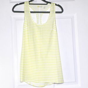 Zella Striped Yellow White Athletic Racerback Tank top size XXS